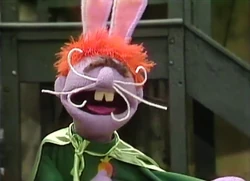 The 1983 version of Captain Vegetable, with two sets of ears (one human, one rabbit). The "human" set would eventually be removed.
