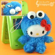 Strapya 2011 mascot hello kitty plush small cookie monster japan