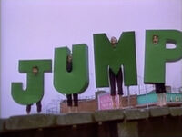 "Jump Human Letters at the Beach"