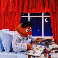 Ernie, reading the book.