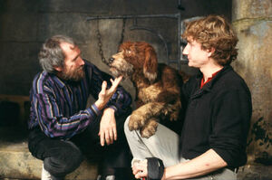 Jim and Brian Henson with Dog.
