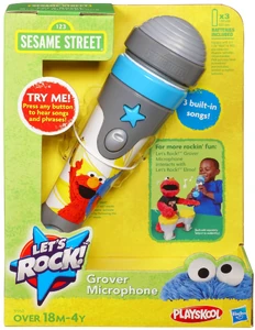 "Let's Rock! Grover Microphone" Works like a real microphone, with three preschool songs. When Let's Rock! Elmo is nearby, he sings along.