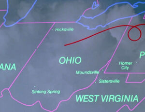 Ohio, as seen on a map in Follow That Bird.