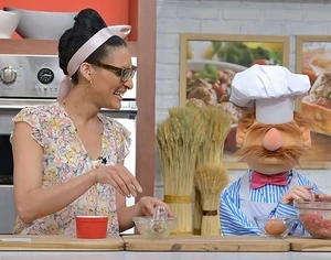 Hall with The Swedish Chef on The Chew.