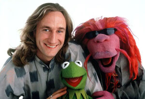 CEO and Chairman Brian Henson with Kermit and Clifford