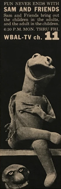 SamFriendsad.jpg (94 KB) Kermit on Sam & Friends Newspaper ad