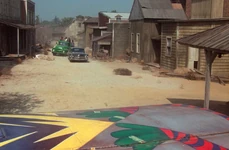 Abundant tumbleweed in The Muppet Movie Ghost Town, tumbling slightly in one shot