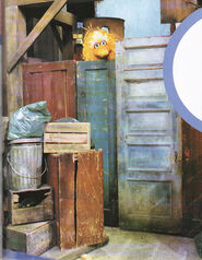 The construction doors bordering Big Bird's nest, 1970-1992.