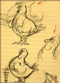 Chickensketch.jpg (69 KB) Chickens, Muppet Musicians of Bremen 1972