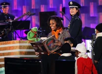 Kermit the Frog reading "A Visit from St. Nicholas" at the White House Tree-Lighting Ceremony in December 2011.