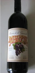 "Muppet Merlot", given as a Christmas gift to the Muppets cast and crew by co-star Jason Segel. The wine is a 2005 Merlot from Northwest Cellars in Yakima Valley. The label says "Maison de le Grenouille" (House of the Frog), as well as "Grand Crew, First Crew."
