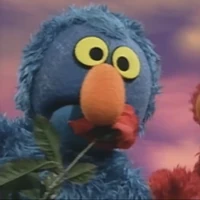 rose-smelling monster in "Red and Blue"