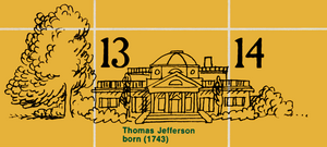 Monticello in the 1976 Sesame calendar.