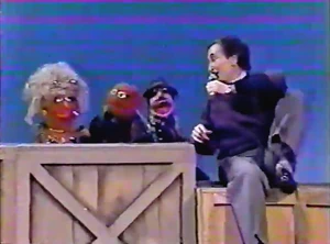 Bob McGrath with some Muppet scumbags at the Season 18 wrap party.