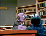 Cookie Monster in the Library