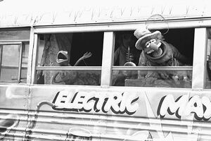 The Muppets in the Electric Mayhem Bus in the 1979 parade.