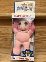 Baby Piggy plush doll rattle 1989