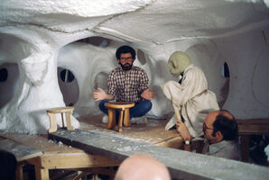 on set with George Lucas