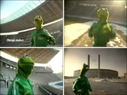 Kermit jogging at the Olympic Stadium in Berlin (January 2006)