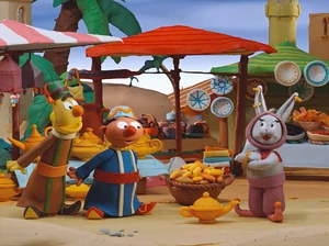 Bert and Ernie discover a magical lamp in a 2008 Bert and Ernie's Great Adventures sketch.