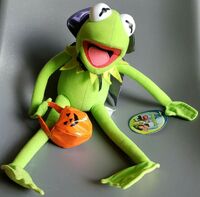 Nanco Kermit holding trick or treat bag