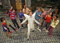 An aerial view in Season 39 with new carriage house doors and a larger garden