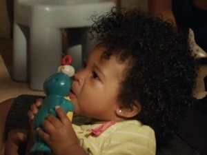 Cookie Monster toy in "A Beautiful Mess"