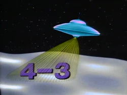 UFO moon 4 minus 3 equals 1