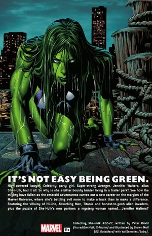 Back cover to the collection She-Hulk Vol