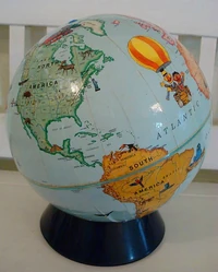 Bert and Ernie on the Sesame Street World Globe