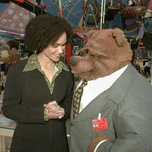 Bryant flirts with Bobo on the set of Muppets from Space