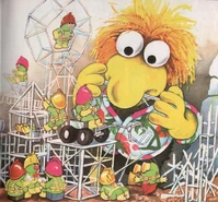 Spike Doozer and I-Beam Doozer test out the latest Doozer sticks on Wembley Fraggle, to make sure that Fraggles like them.