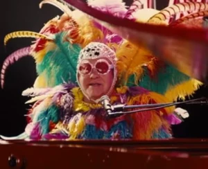 Elton John's Muppet Show-based outfit in Kingsman: The Golden Circle