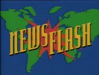 The NEWS FLASH logo from Elmo Saves Christmas (1996)