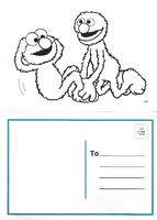 Elmo And Grover Postcard