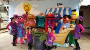 The Sesame Street gang decked out in pirate gear for Pirates Weekend