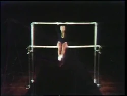 'Beginning' and 'End' She performs an uneven bars routine. (First: Episode 0532)