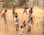 Practicing Stilts in Trinidad