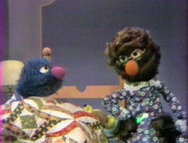 The proto-Grover puppet as Grover's mommy