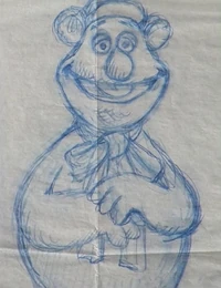 Original Fozzie sketch.jpg (154 KB) Fozzie Bear, Muppet Show, original sketch