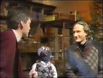 Schofield interviewing Gonzo and Brian Henson on BBC's Goin' Live.