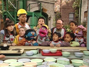 Jordan (upper right) yearns for porridge.