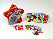 UNO: Macy's Thanksgiving Day Parade Edition Features cards for the Super Grover balloon (pictured on the fours) and the Kermit balloon (pictured on the sixs).
