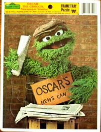 "Oscar the Grouch, Newspaper Vendor" 1979, Whitman