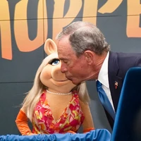 Michael Bloomberg & Miss PiggyNew York City Family Ambassadors press conference in 2012