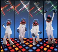 Grover spoofing Travolta's series of pics