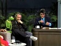 Jim Henson and Kermit on The Tonight Show with guest host Jay Leno, April 17, 1989