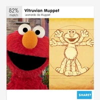 A spoof of the Google fine art app of Elmo and his look-alike painting by "Leonardo da Muppet" as posted on Sesame Street's Facebook page, Jan 23, 2018