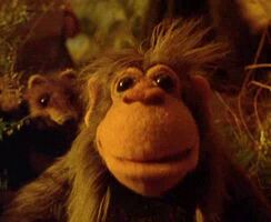 Sal Minella monkey puppet in Muppet Treasure Island performed by Jerry Nelson