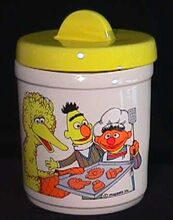 Ernie, Bert, and Big Bird have a tray of cookies